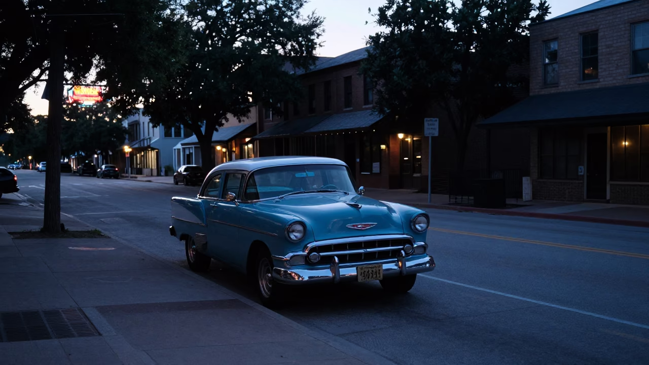 Street Scene in Austin at Sunrise Light in in Austin, Texas, United States