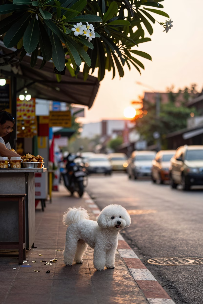 Street Scene in Bangkok at Golden Hour in in Bangkok, Thailand