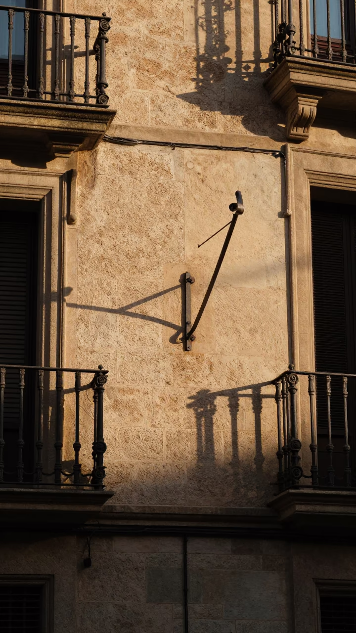 Street Scene in Barcelona at The Late Afternoon Light in in Barcelona, Spain