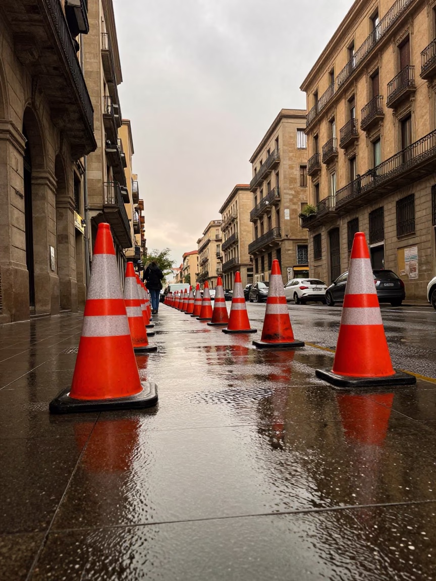 Street Scene in Barcelona in in Barcelona, Spain