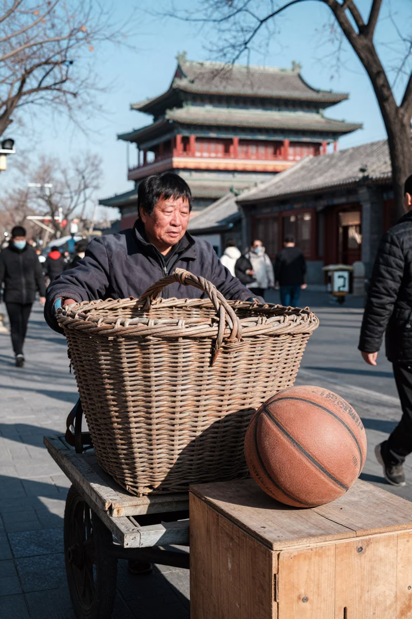 Street Scene in Beijing at Noon Light in in Beijing, China