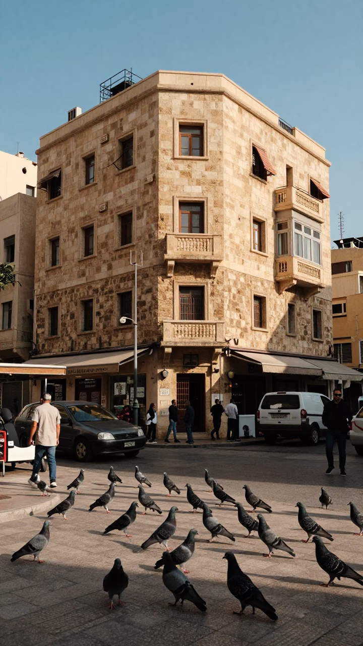 Street Scene in Beirut at Clear Late-afternoon Light in in Beirut, Lebanon