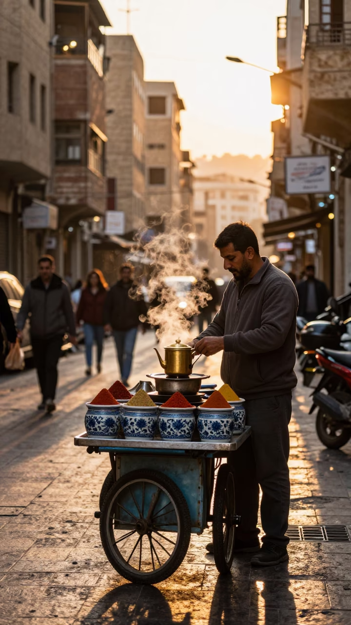 Street Scene in Beirut at Golden Hour in in Beirut, Lebanon