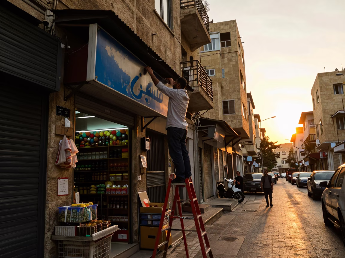 Street Scene in Beirut at Golden Hour in in Beirut, Lebanon