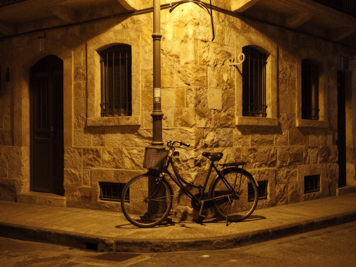 Street Scene in Beirut at Late At Night Light in in Beirut, Lebanon