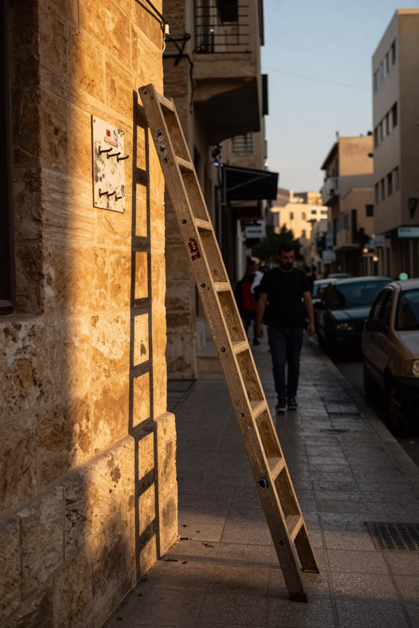 Street Scene in Beirut at Sunset Light in in Beirut, Lebanon