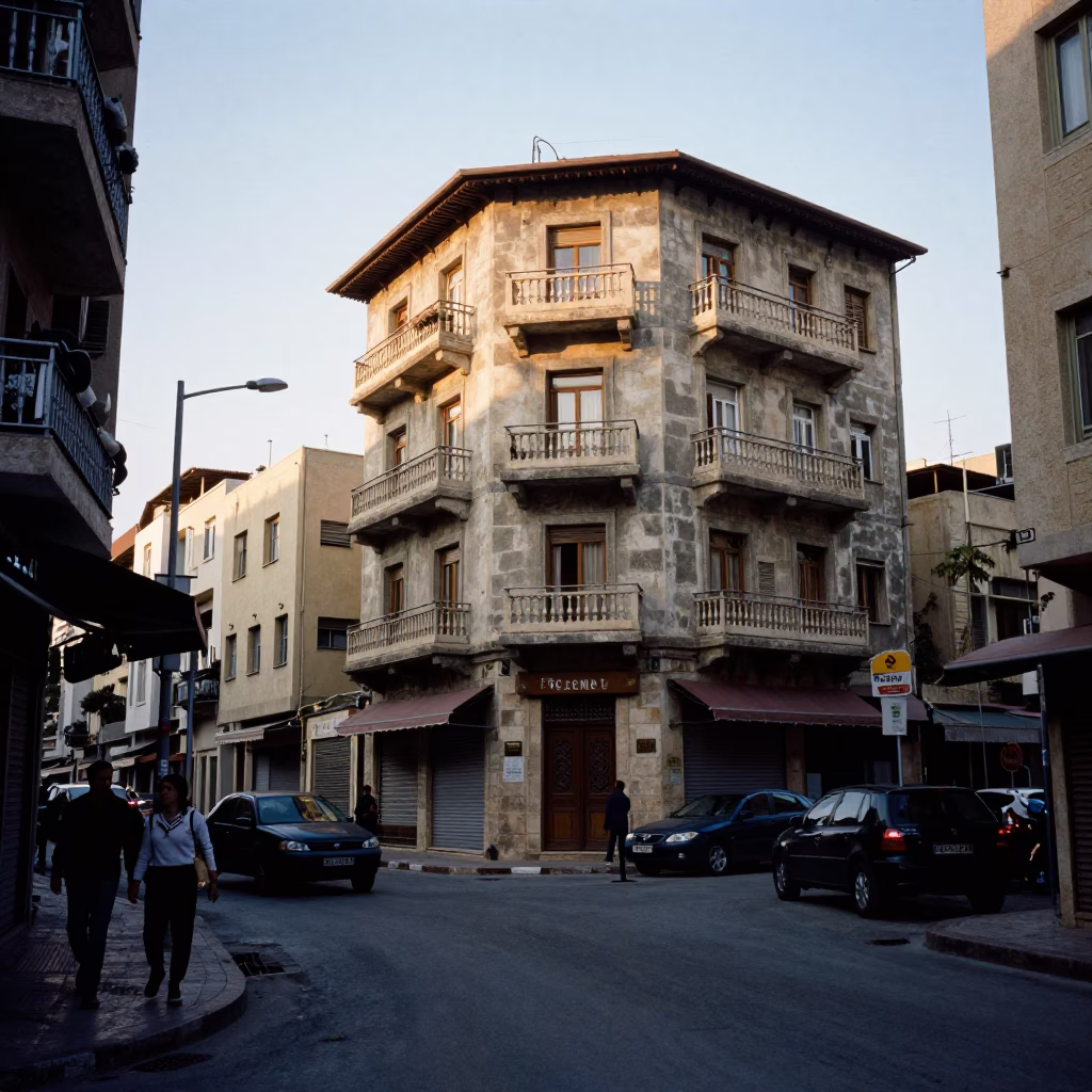 Street Scene in Beirut at The Early Morning Light in in Beirut, Lebanon
