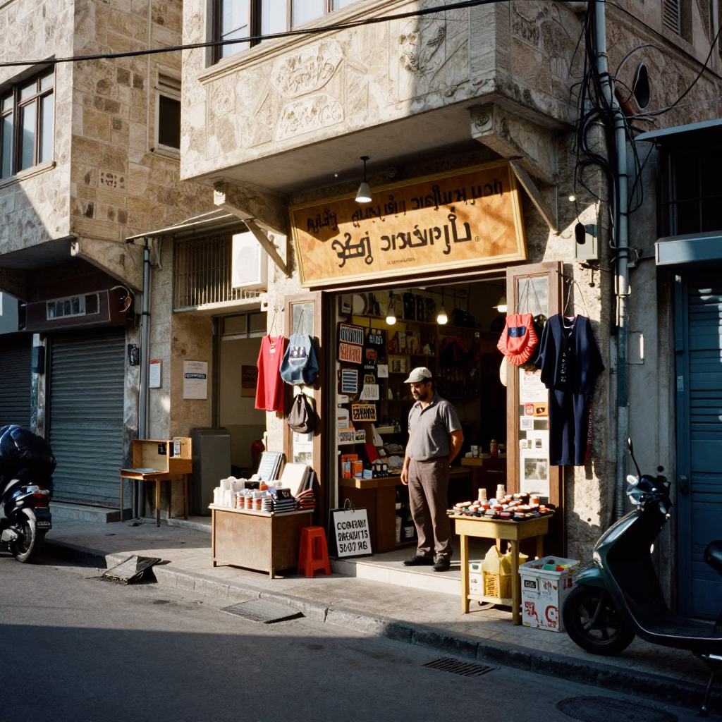 Street Scene in Beirut at The Late Morning Light in in Beirut, Lebanon