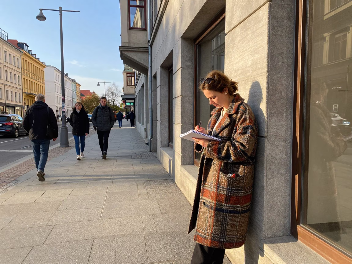 Street Scene in Berlin at Clear Late-afternoon Light in in Berlin, Germany