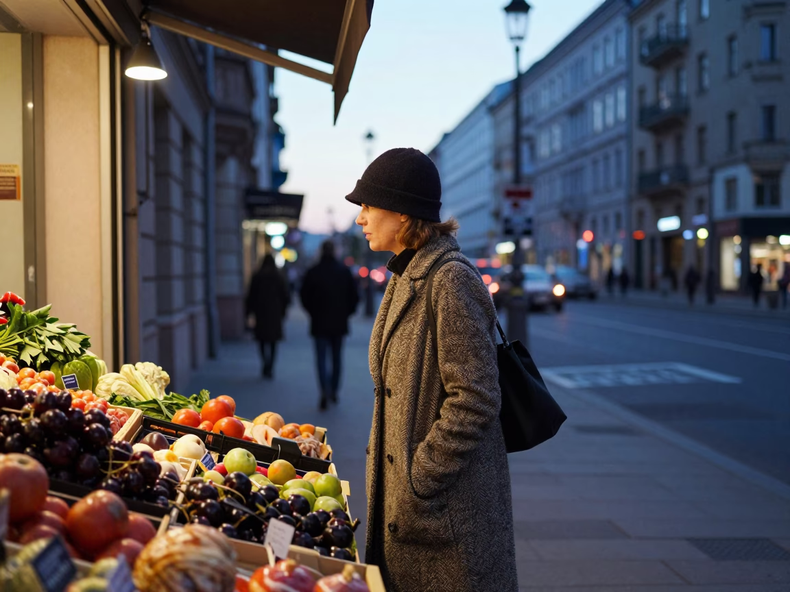 Street Scene in Berlin at The Early Evening Light in in Berlin, Germany