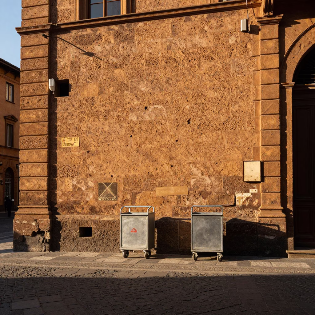 Street Scene in Bologna at Clear Late-afternoon Light in in Bologna, Italy