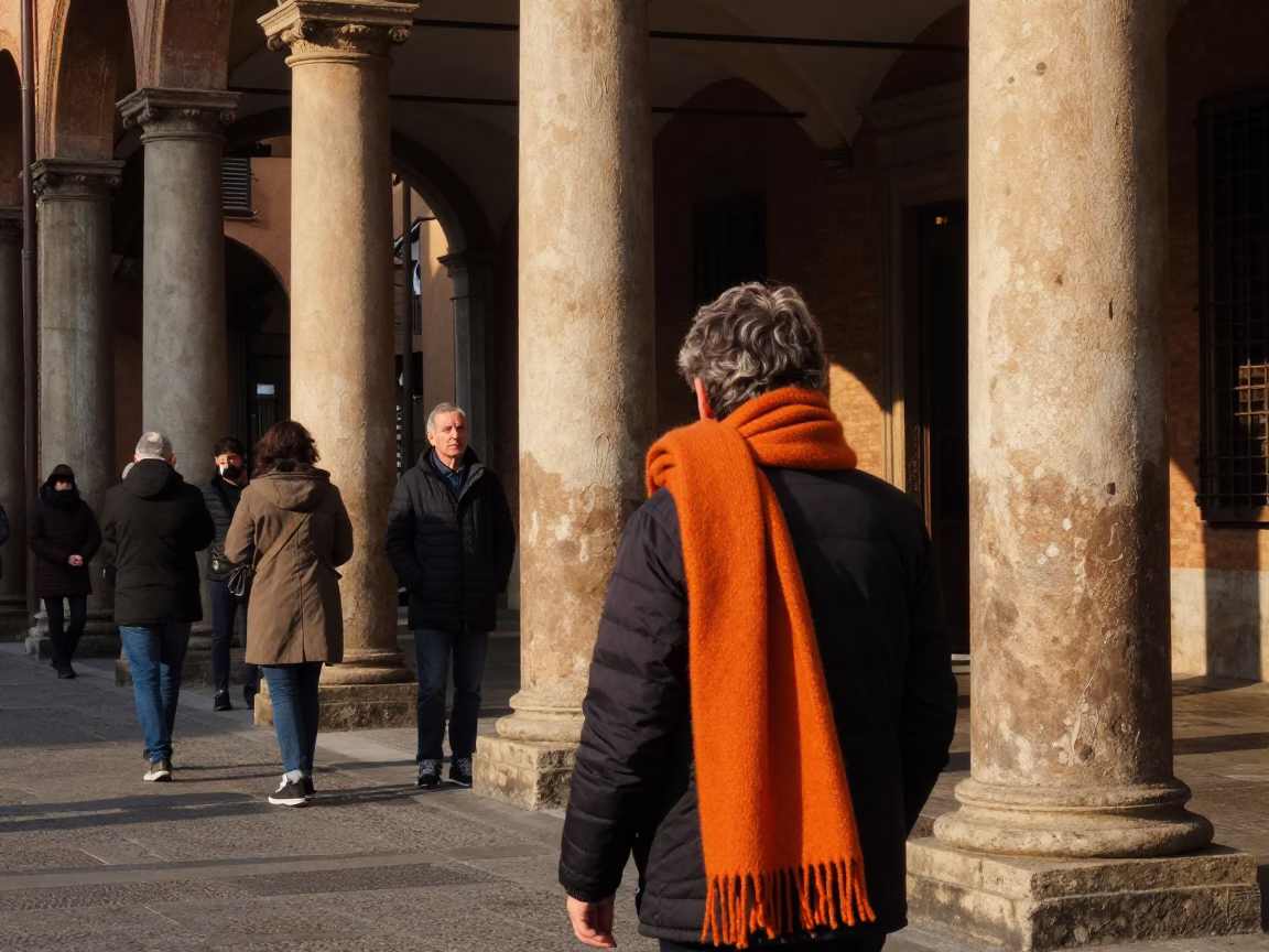 Street Scene in Bologna at Late Afternoon Light in in Bologna, Italy