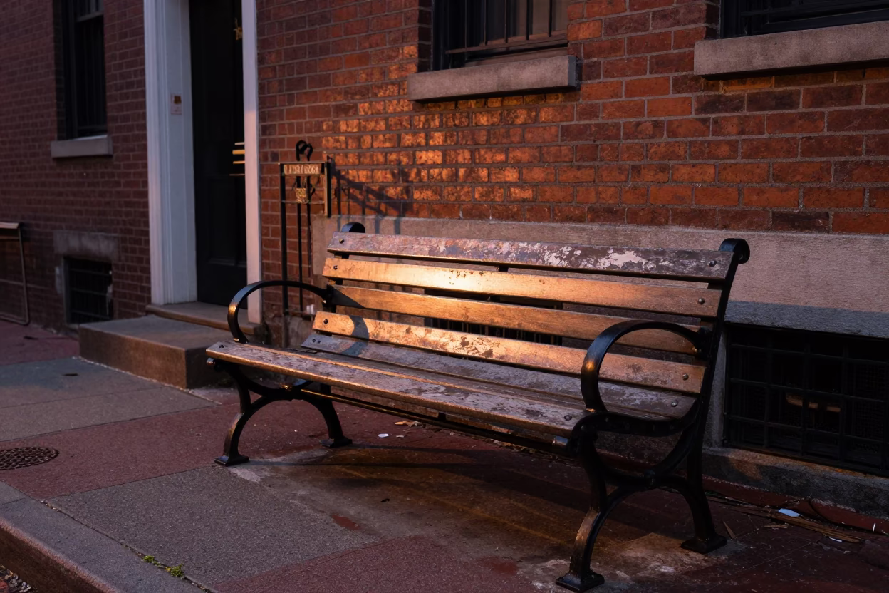 Street Scene in Boston at Copper-toned Light Before Dusk in in Boston, Massachusetts, United States