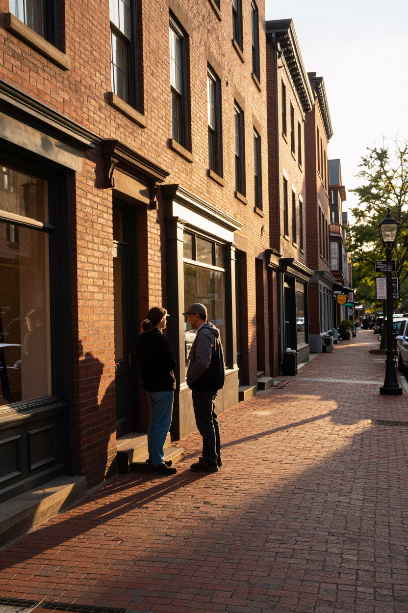 Street Scene in Boston at Golden Hour in in Boston, Massachusetts, United States