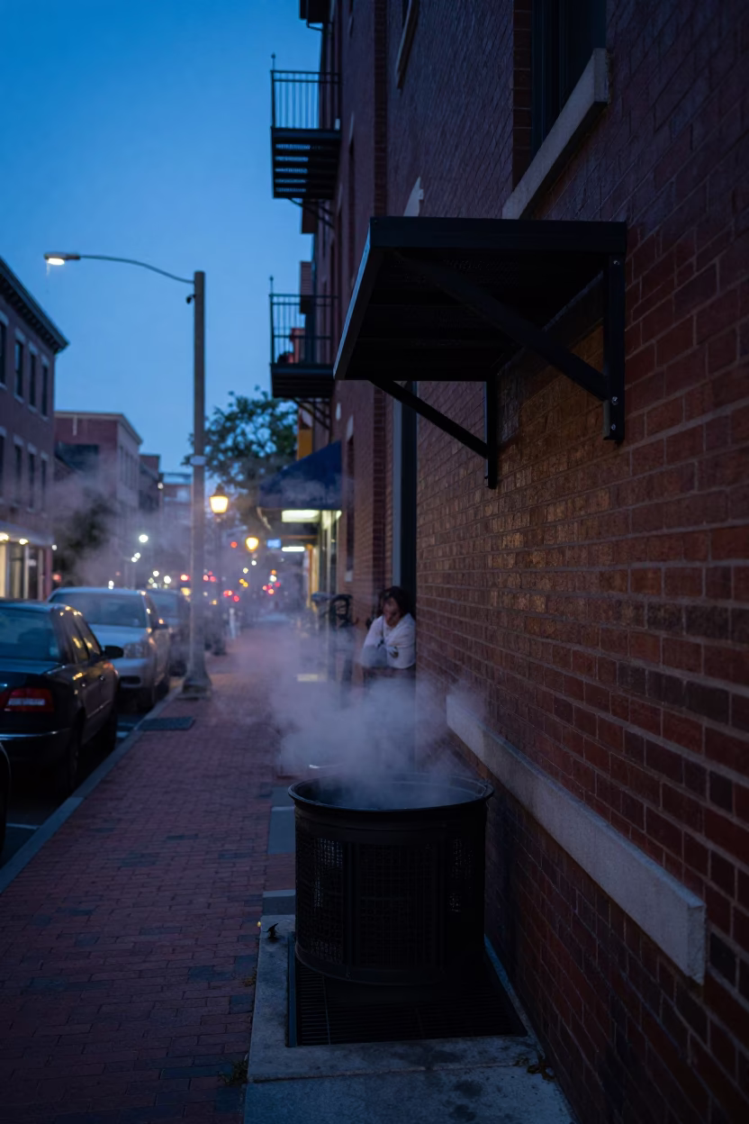 Street Scene in Boston at Indigo Twilight After Sunset in in Boston, Massachusetts, United States