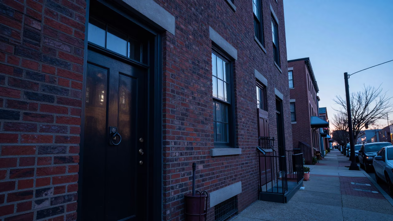 Street Scene in Boston at Nautical Dawn Light in in Boston, Massachusetts, United States
