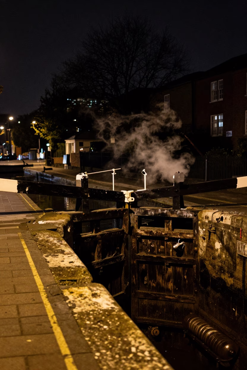 Street Scene in Bristol at Late At Night Light in in Bristol, United Kingdom