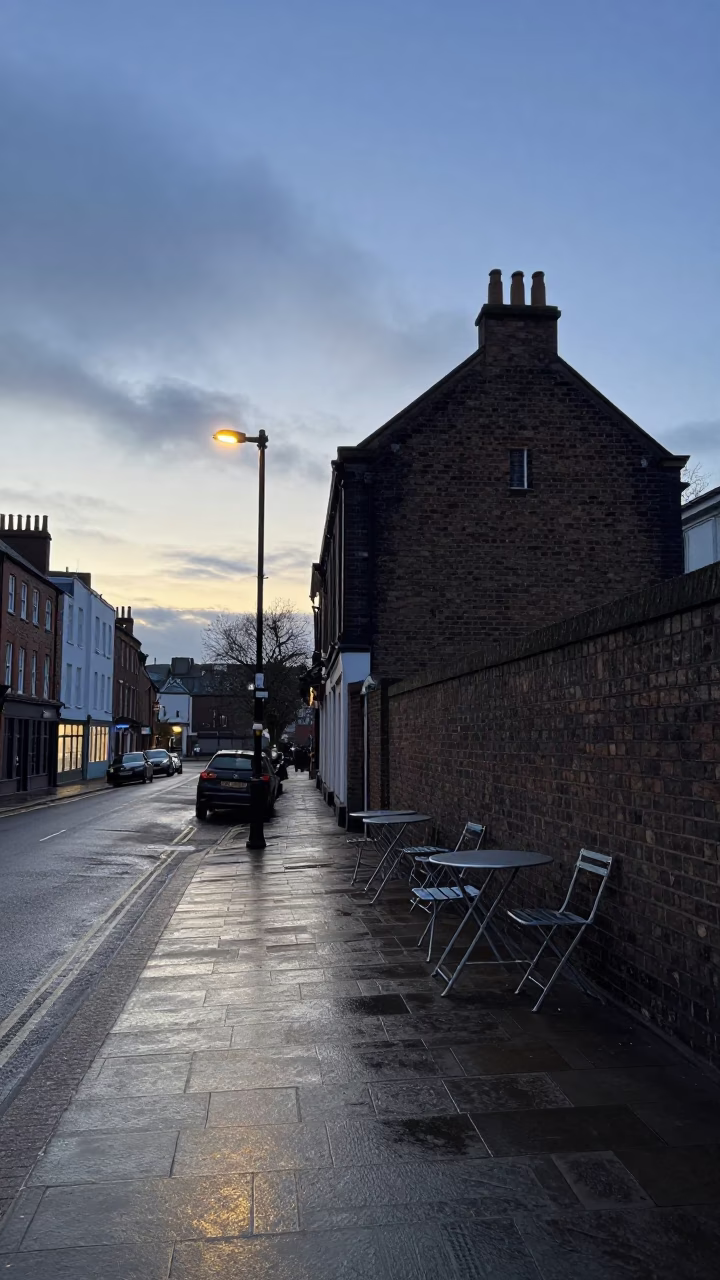 Street Scene in Bristol at Sunrise Light in in Bristol, United Kingdom
