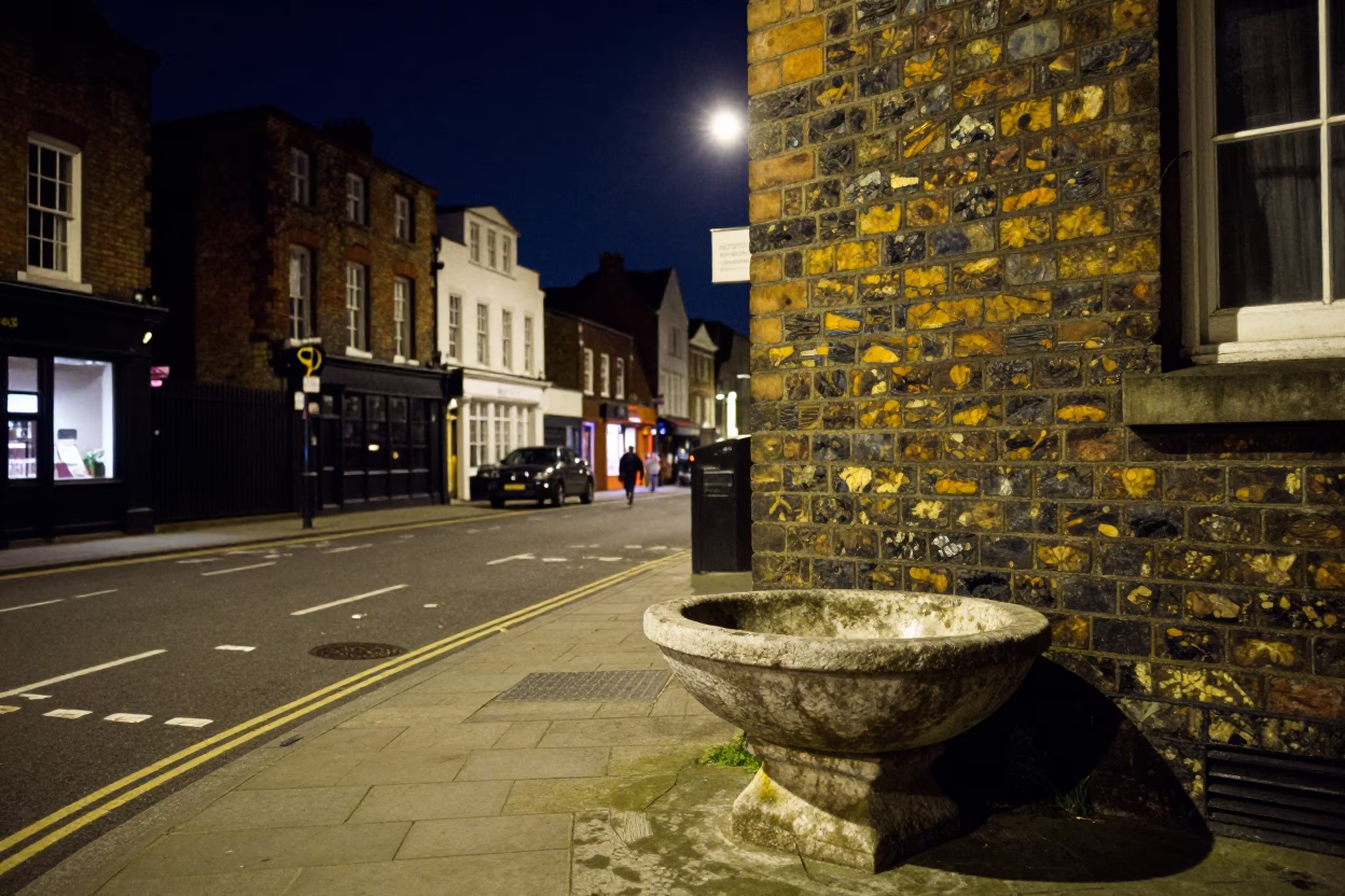 Street Scene in Bristol at The Deepest Night Sky Light in in Bristol, United Kingdom