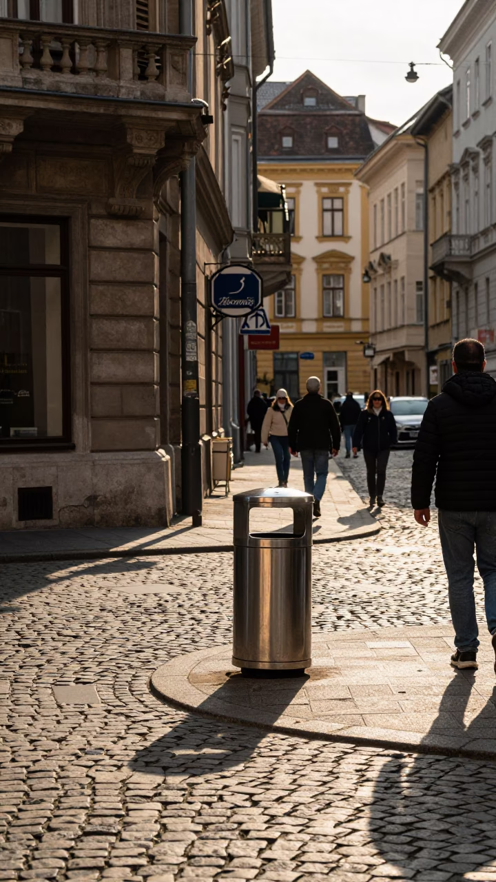 Street Scene in Budapest at The Early Afternoon Light in in Budapest, Hungary