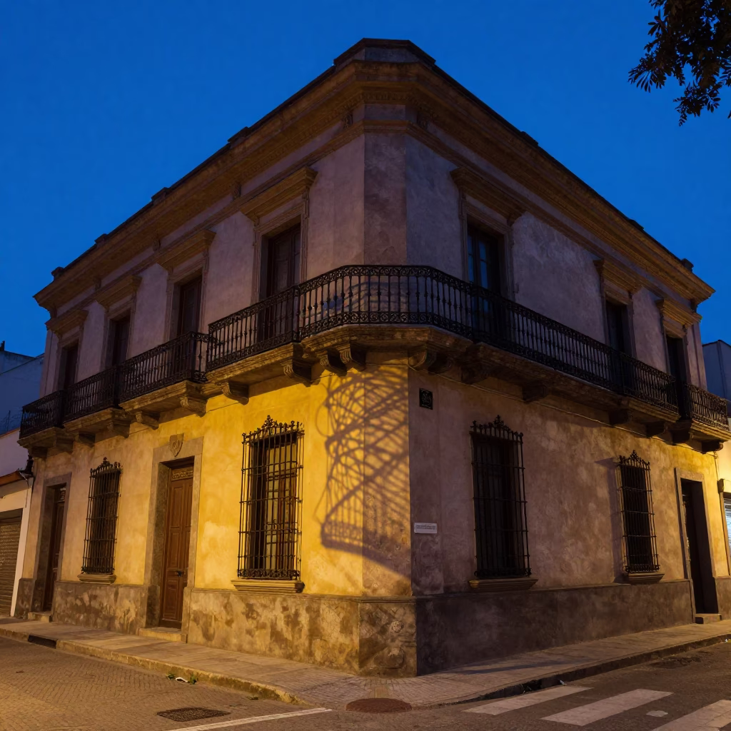 Street Scene in Buenos Aires at Blue Hour in in Buenos Aires, Argentina