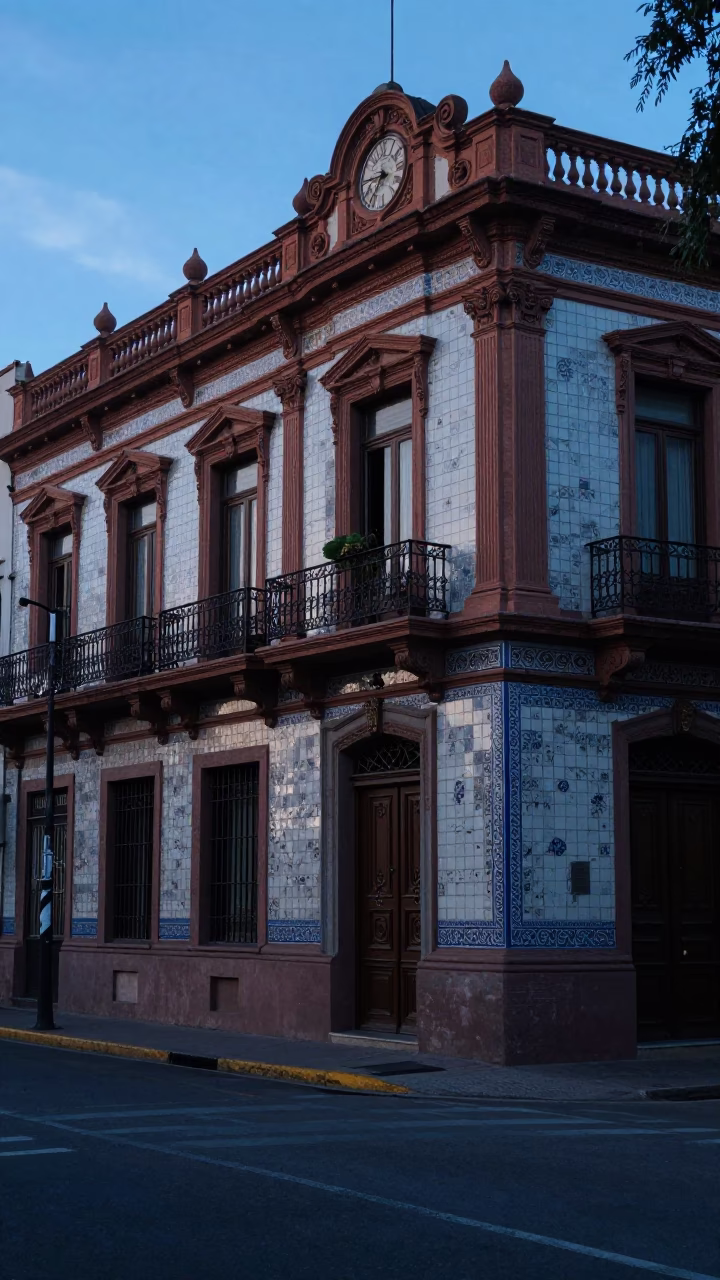 Street Scene in Buenos Aires at First Light Of Dawn in in Buenos Aires, Argentina