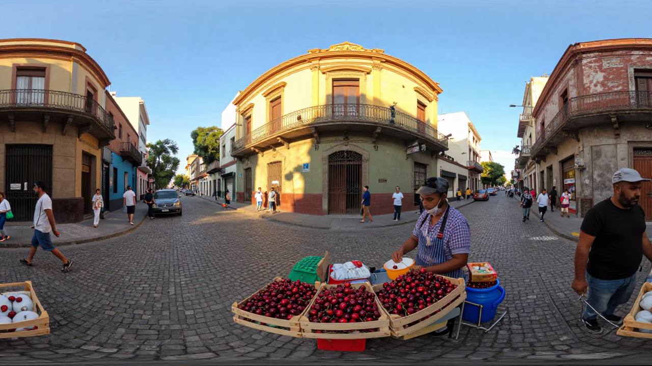 Street Scene in Buenos Aires at Late Afternoon Light in in Buenos Aires, Argentina