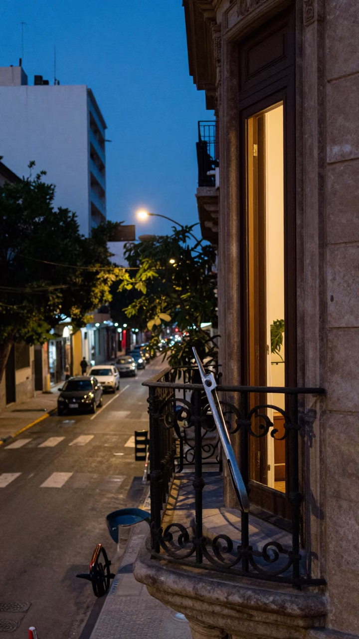 Street Scene in Buenos Aires at Twilight in in Buenos Aires, Argentina