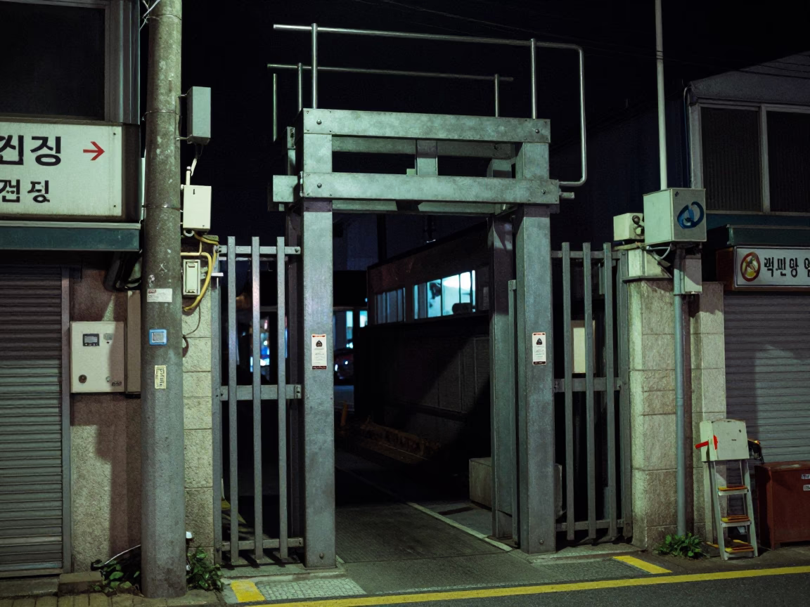 Street Scene in Busan at Deep In The Night Light in in Busan, South Korea