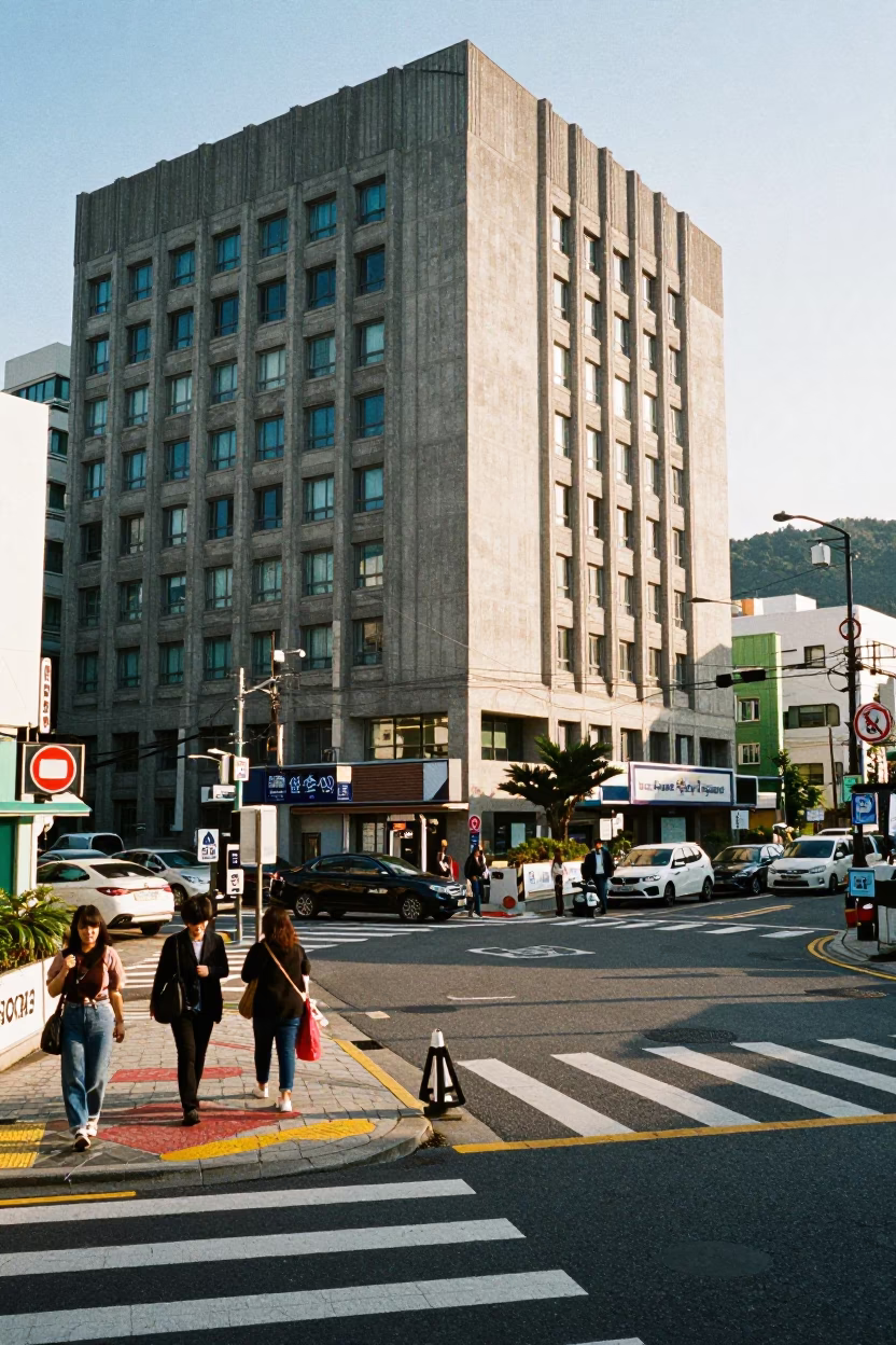 Street Scene in Busan at The Late Morning Light in in Busan, South Korea