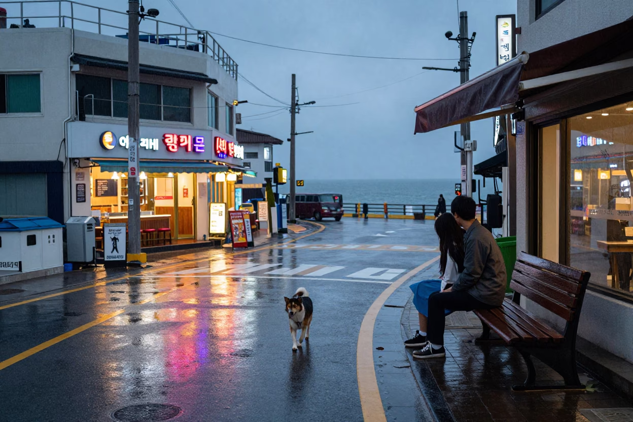 Street Scene in Busan in in Busan, South Korea