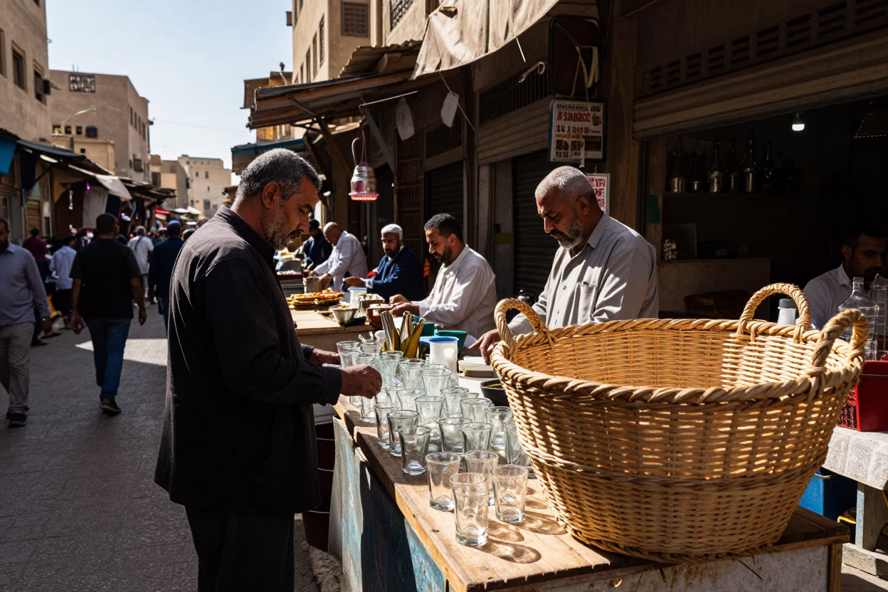 Street Scene in Cairo at Afternoon Light in in Cairo, Egypt