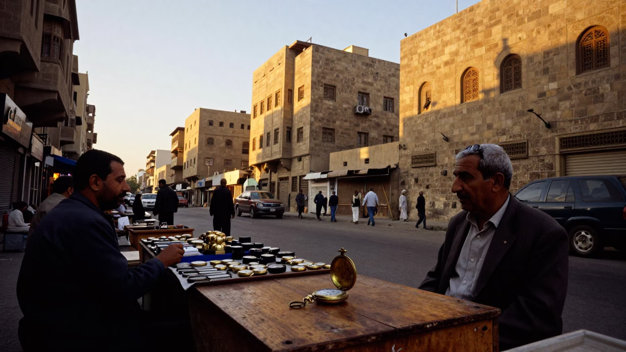 Street Scene in Cairo at Golden Hour in in Cairo, Egypt