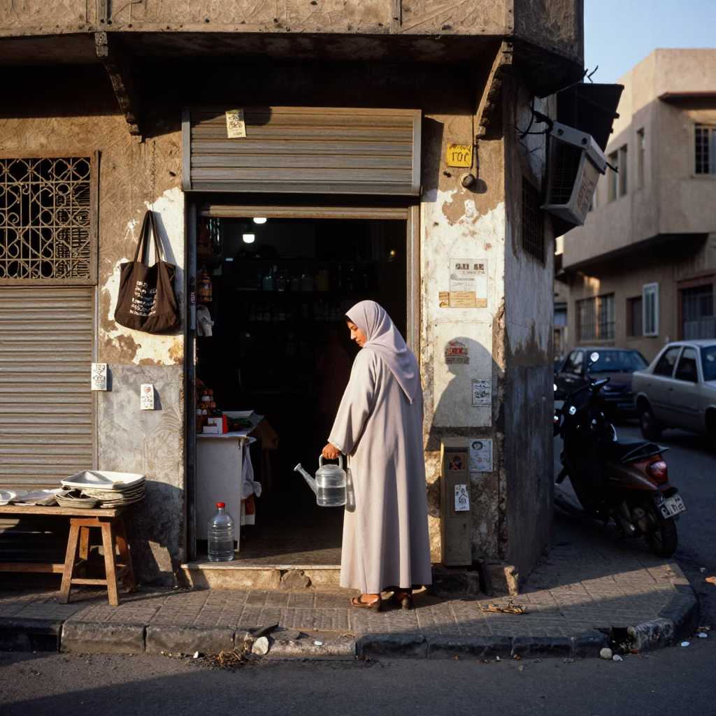 Street Scene in Cairo at The Early Afternoon Light in in Cairo, Egypt