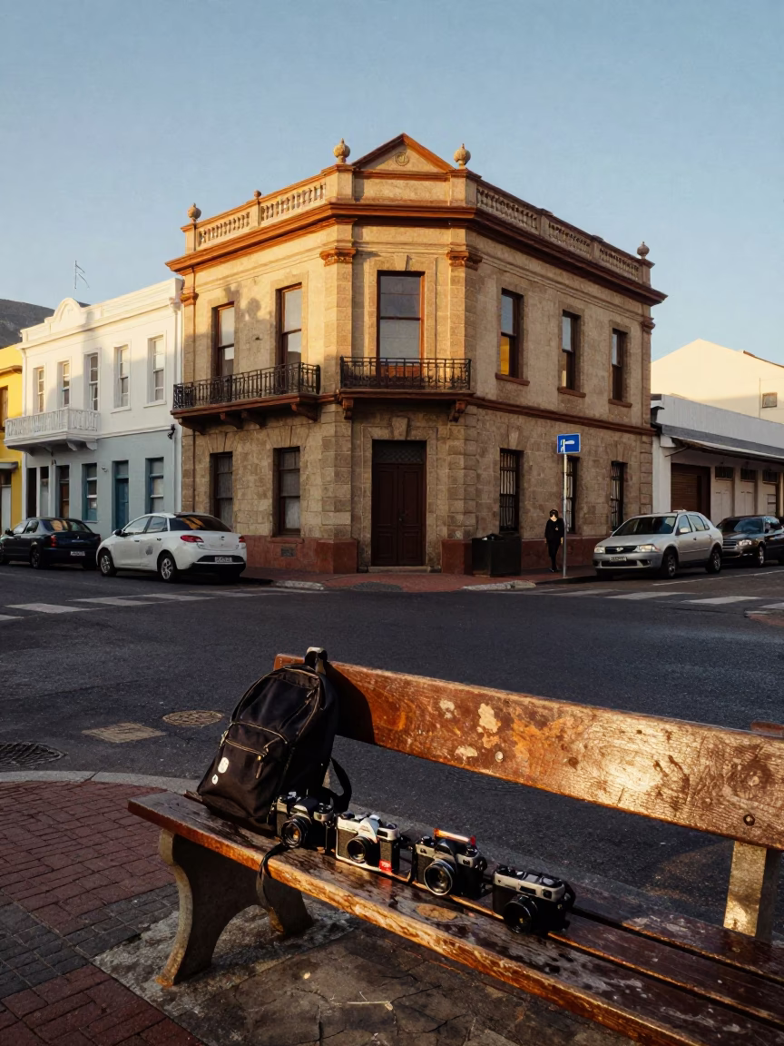 Street Scene in Cape Town at Late Afternoon Light in in Cape Town, South Africa