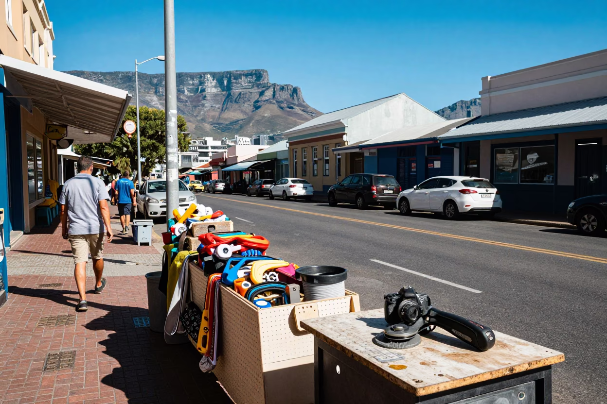 Street Scene in Cape Town at Midday Light in in Cape Town, South Africa