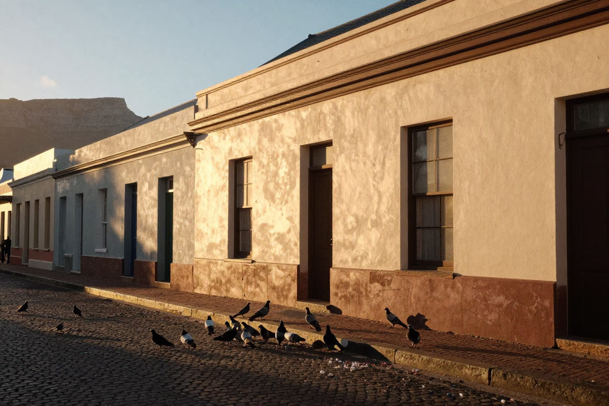 Street Scene in Cape Town at Sunset Light in in Cape Town, South Africa