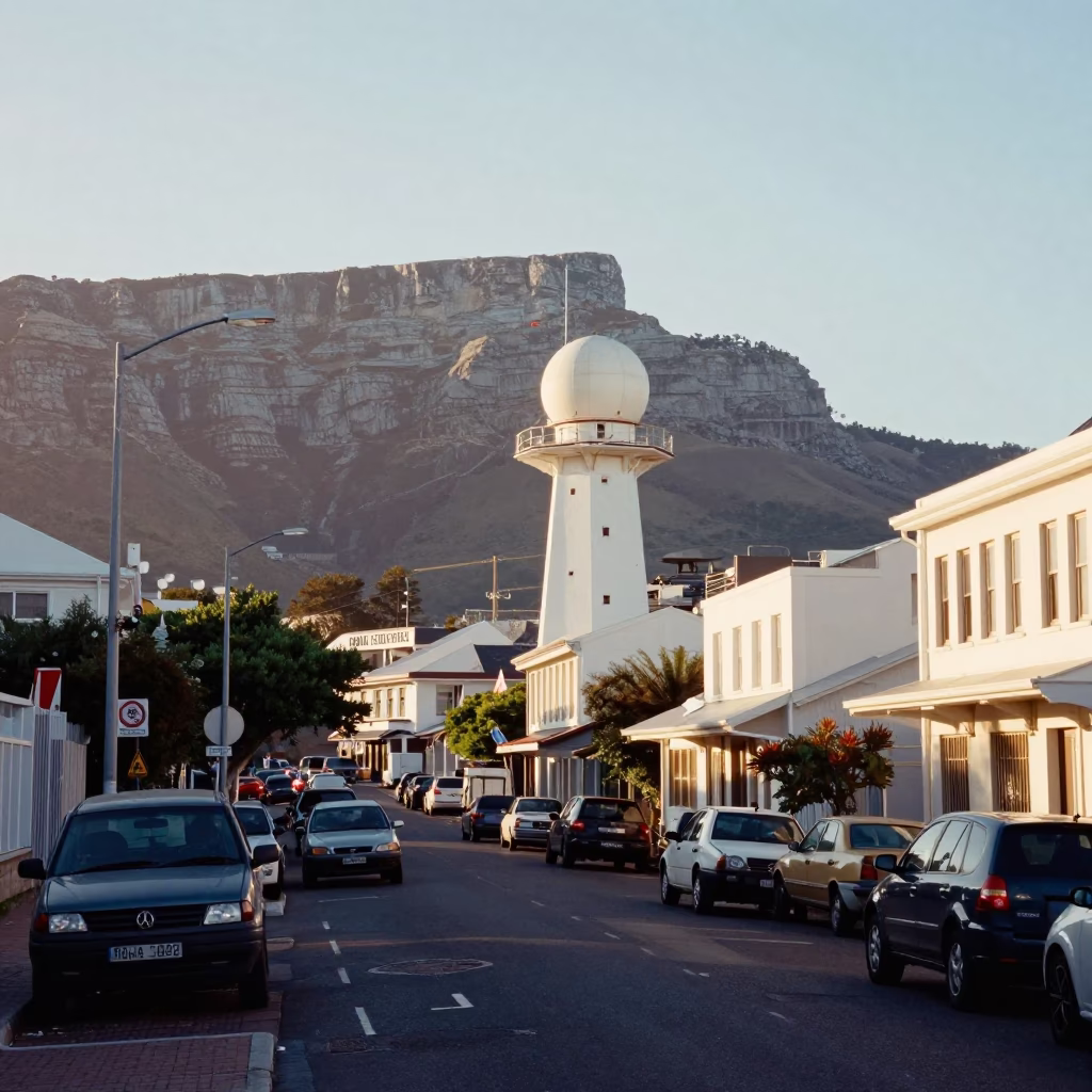 Street Scene in Cape Town at The Early Morning Light in in Cape Town, South Africa