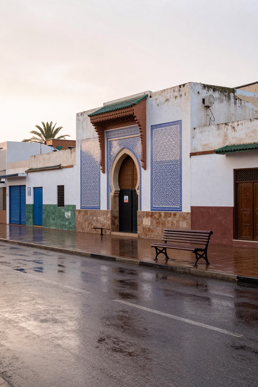 Street Scene in Casablanca at First Light in in Casablanca, Morocco