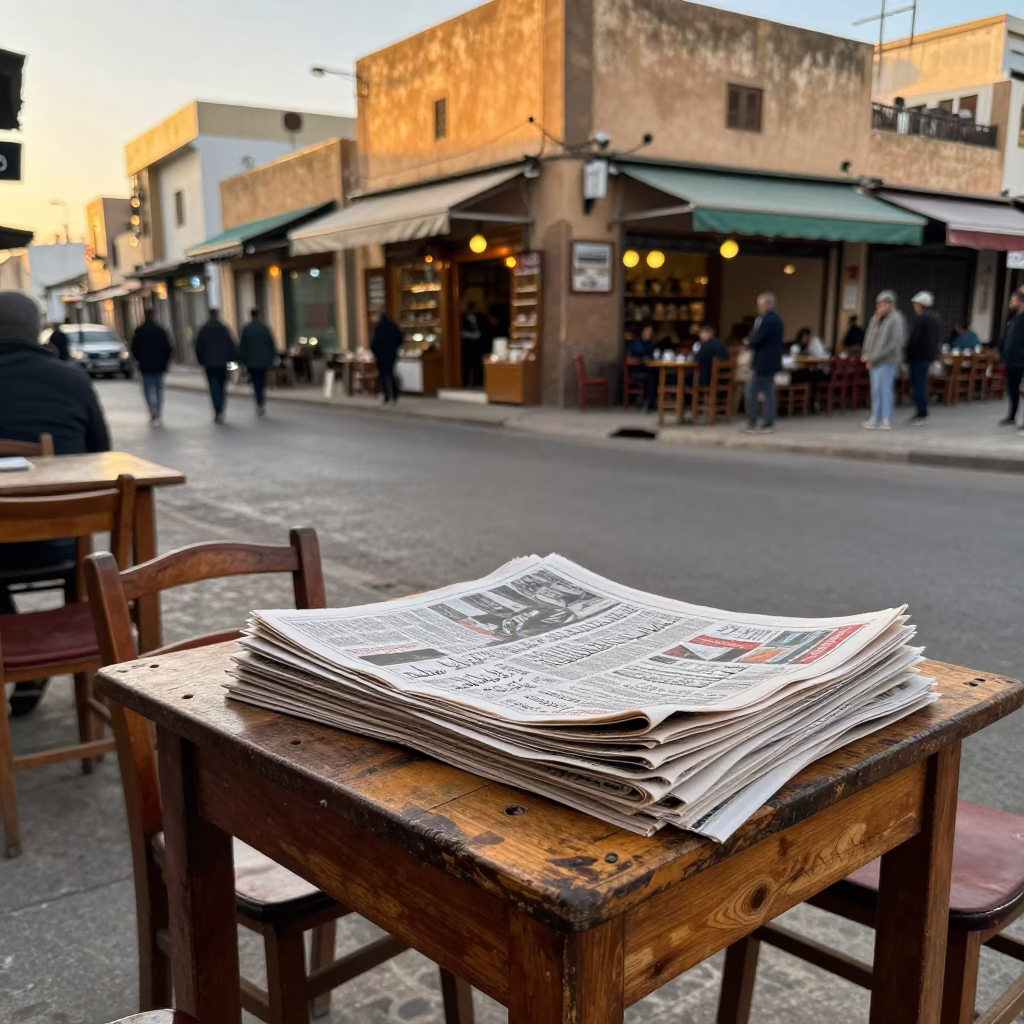 Street Scene in Casablanca at Golden Hour in in Casablanca, Morocco