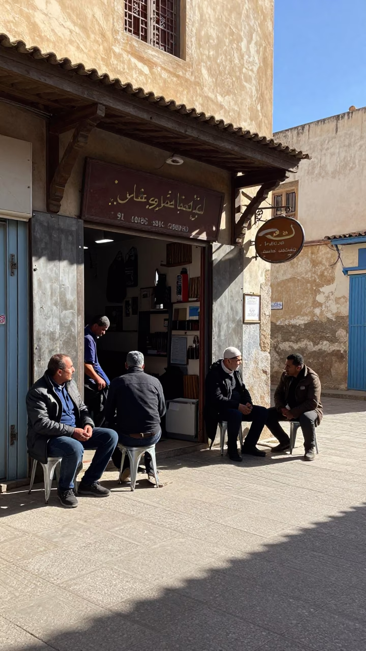 Street Scene in Casablanca at Noon Light in in Casablanca, Morocco