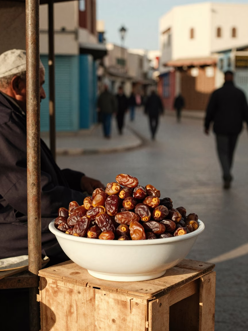 Street Scene in Casablanca at The Early Afternoon Light in in Casablanca, Morocco