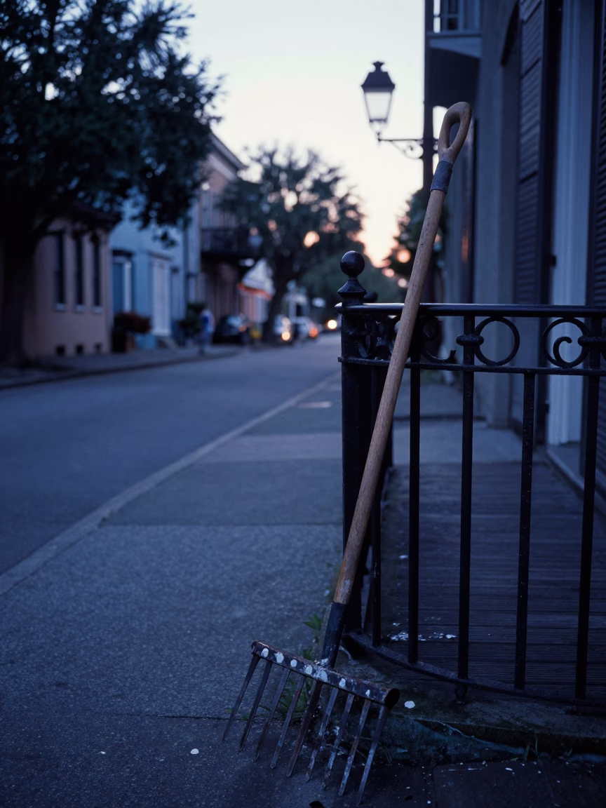 Street Scene in Charleston at Sunrise Light in in Charleston, South Carolina, United States