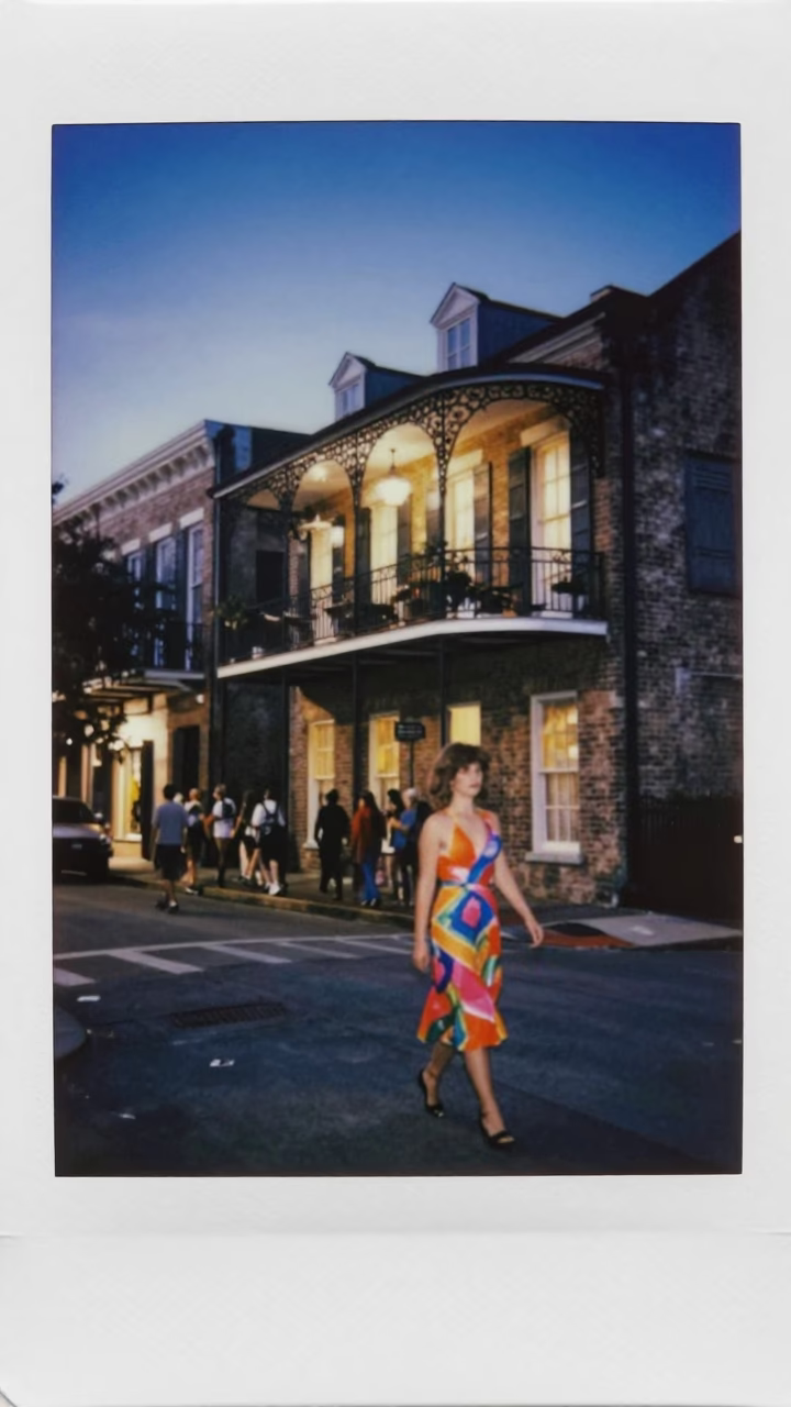 Street Scene in Charleston at Twilight in in Charleston, South Carolina, United States
