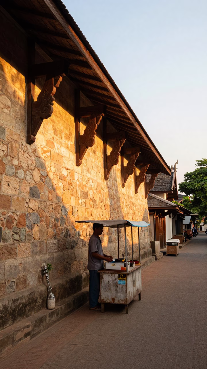 Street Scene in Chiang Mai at The Late Afternoon Light in in Chiang Mai, Thailand