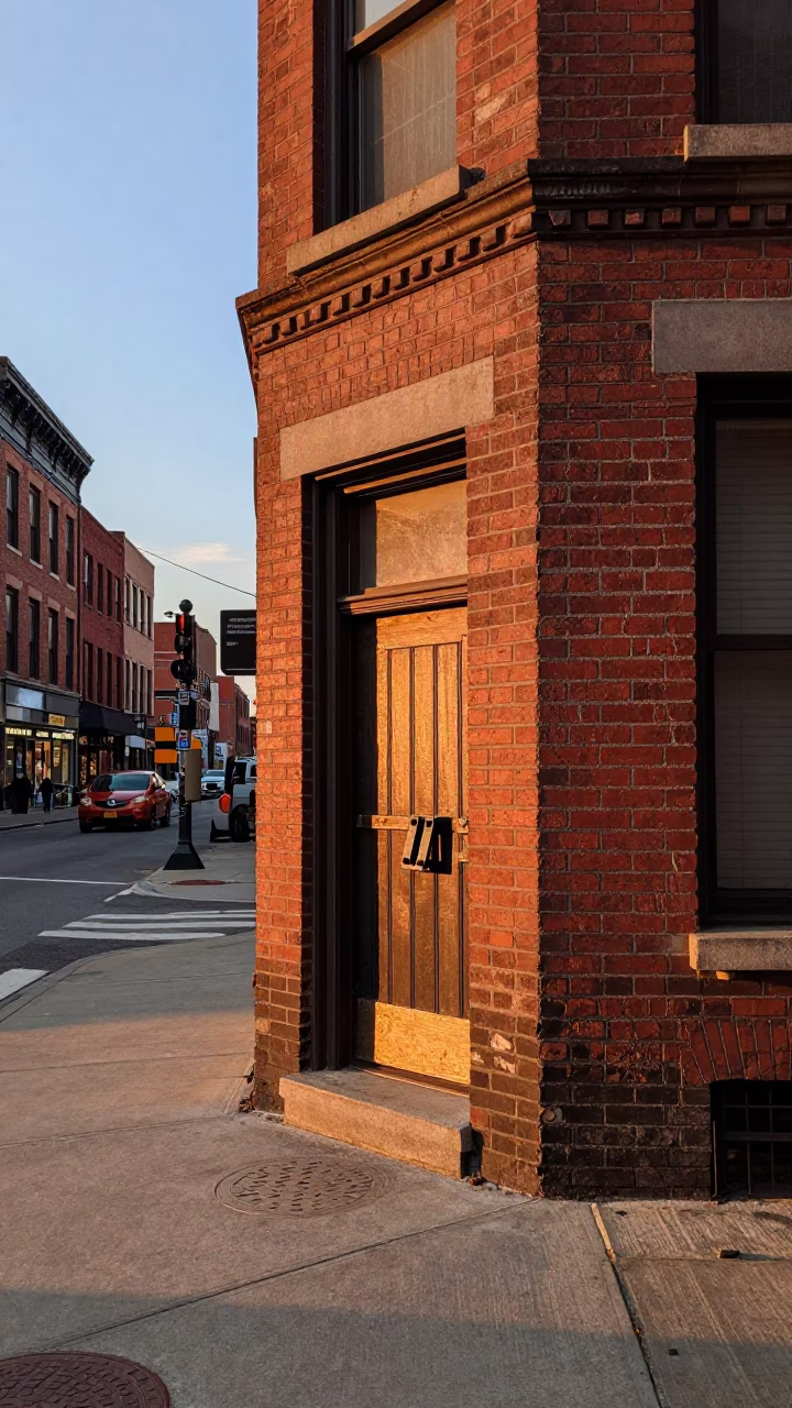 Street Scene in Chicago at Copper-toned Light Before Dusk in in Chicago, Illinois, United States
