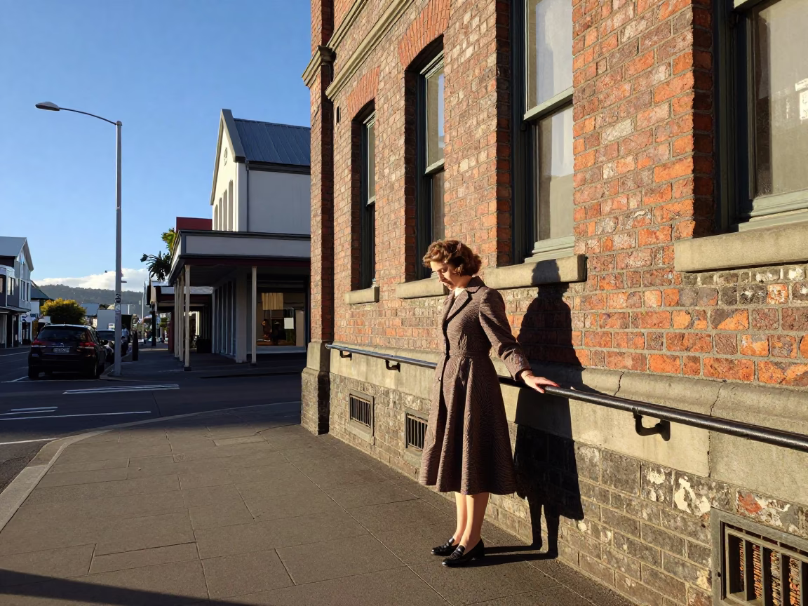 Street Scene in Christchurch at Clear Late-afternoon Light in in Christchurch, New Zealand