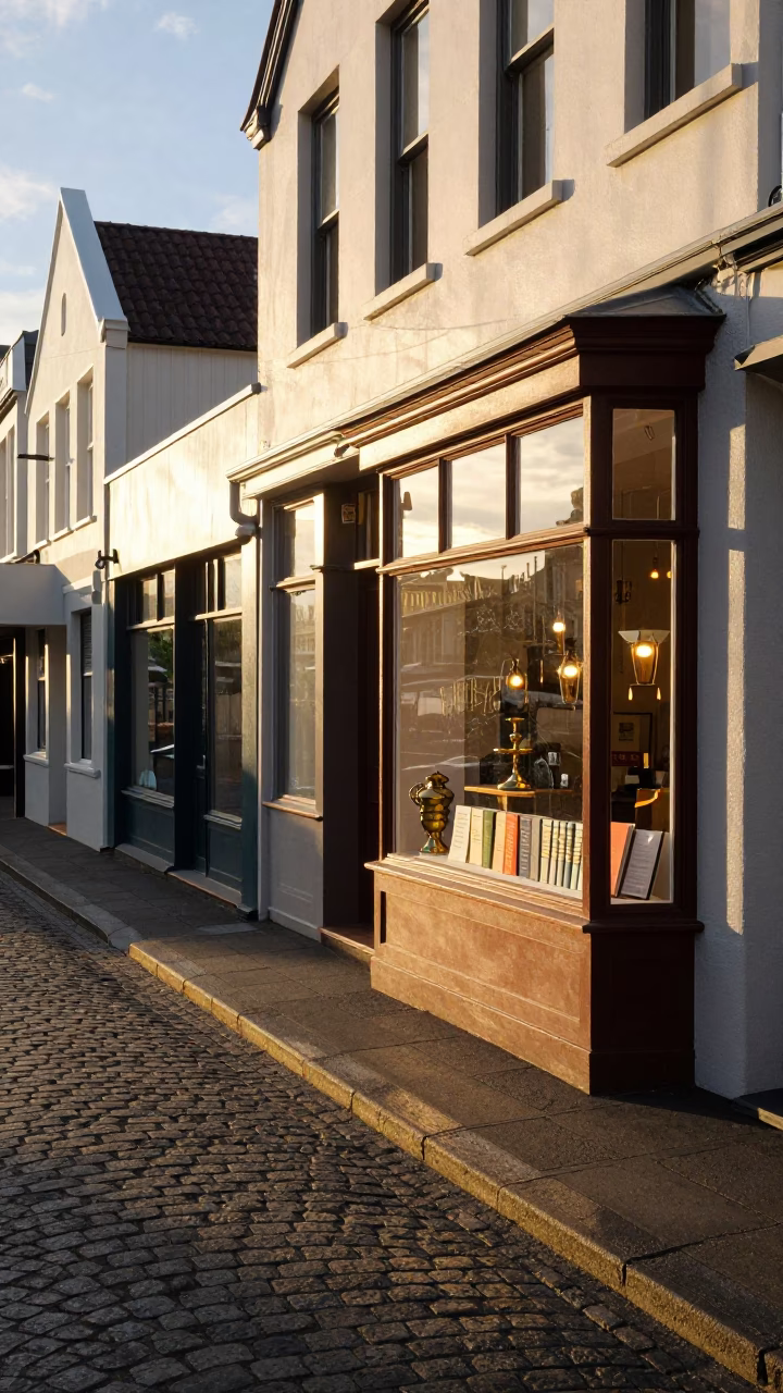 Street Scene in Christchurch at Sunset Light in in Christchurch, New Zealand
