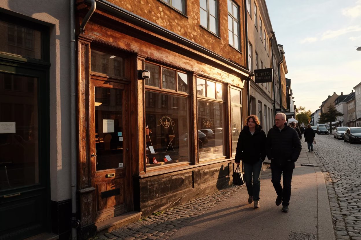 Street Scene in Copenhagen at Golden Hour in in Copenhagen, Denmark