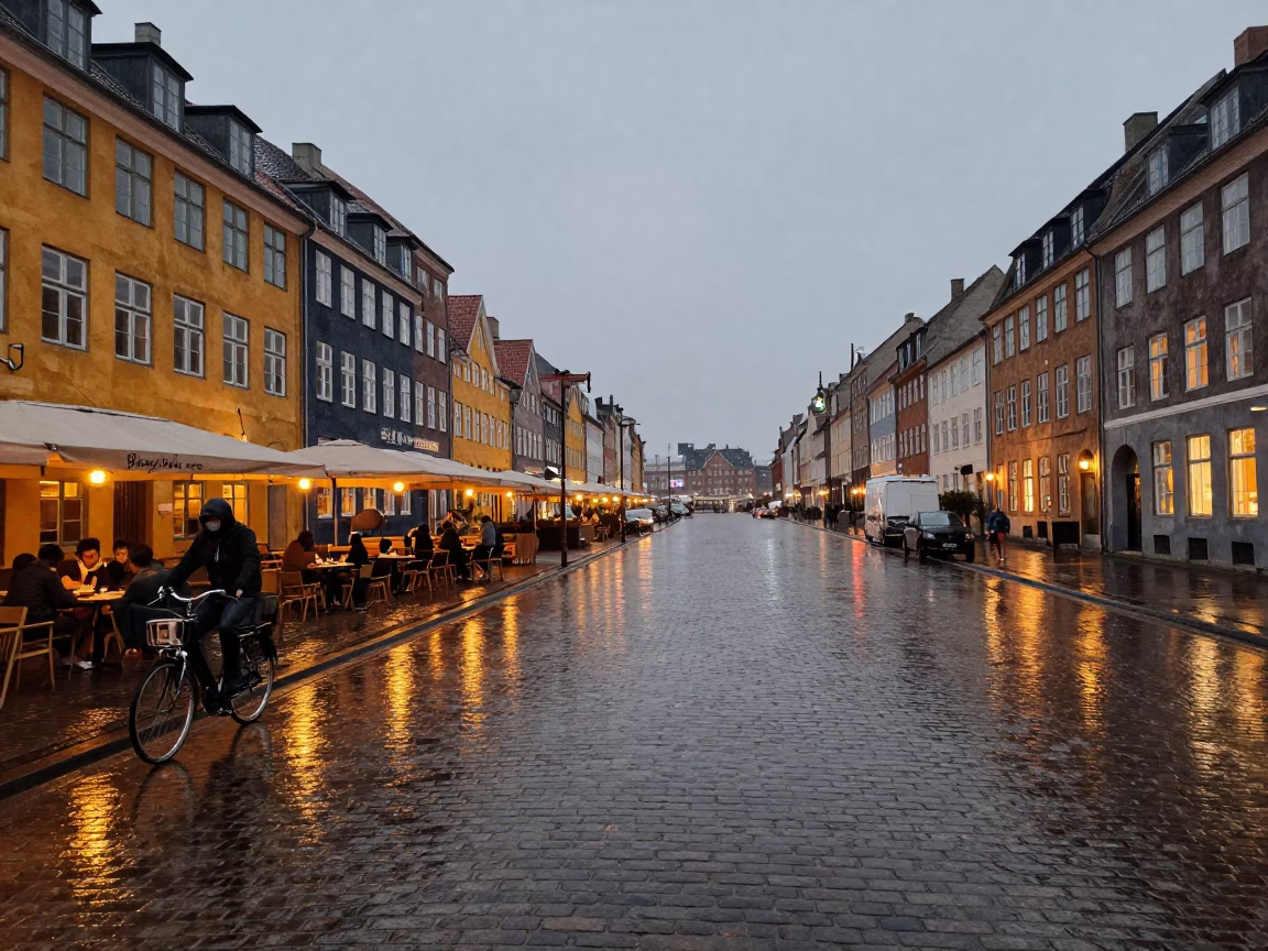 Street Scene in Copenhagen in in Copenhagen, Denmark